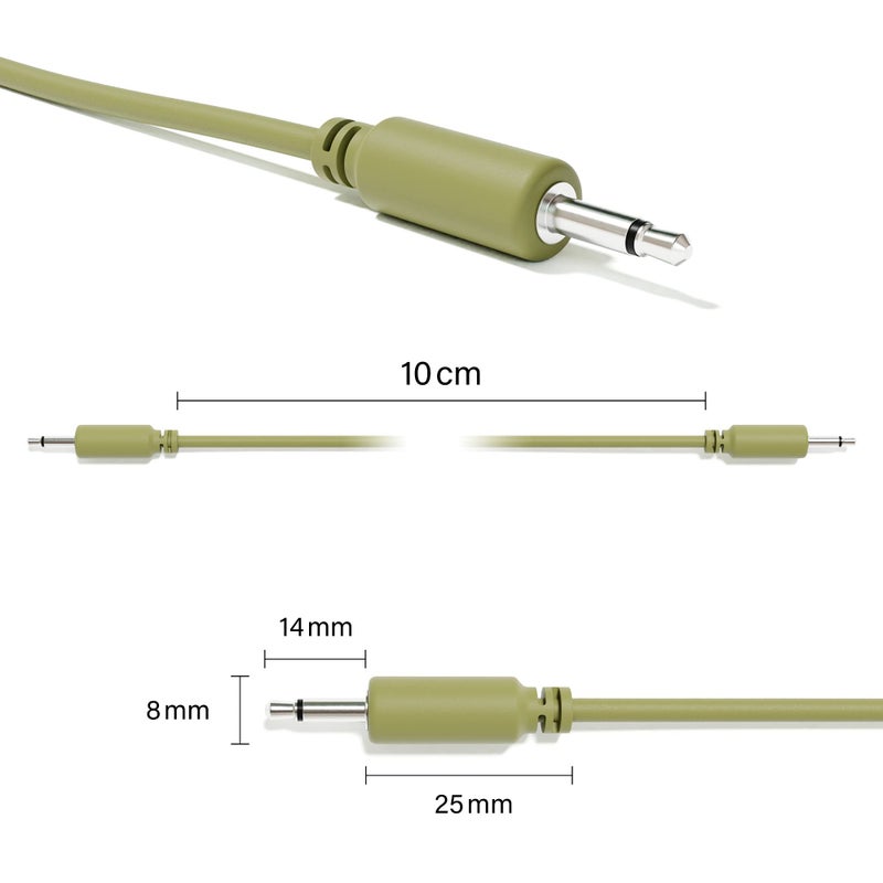 ExcelValley - Mono Modular Patch Cables TS 3.5mm 1/8 inch Eurorack Synthesizer [10-Pack | 90 cm - 35.43"] - Image 2